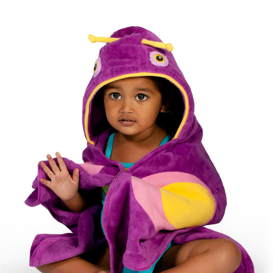 Butterfly Hooded Towel for Kids - Soft Cotton Bath Towel | Pureli Baby