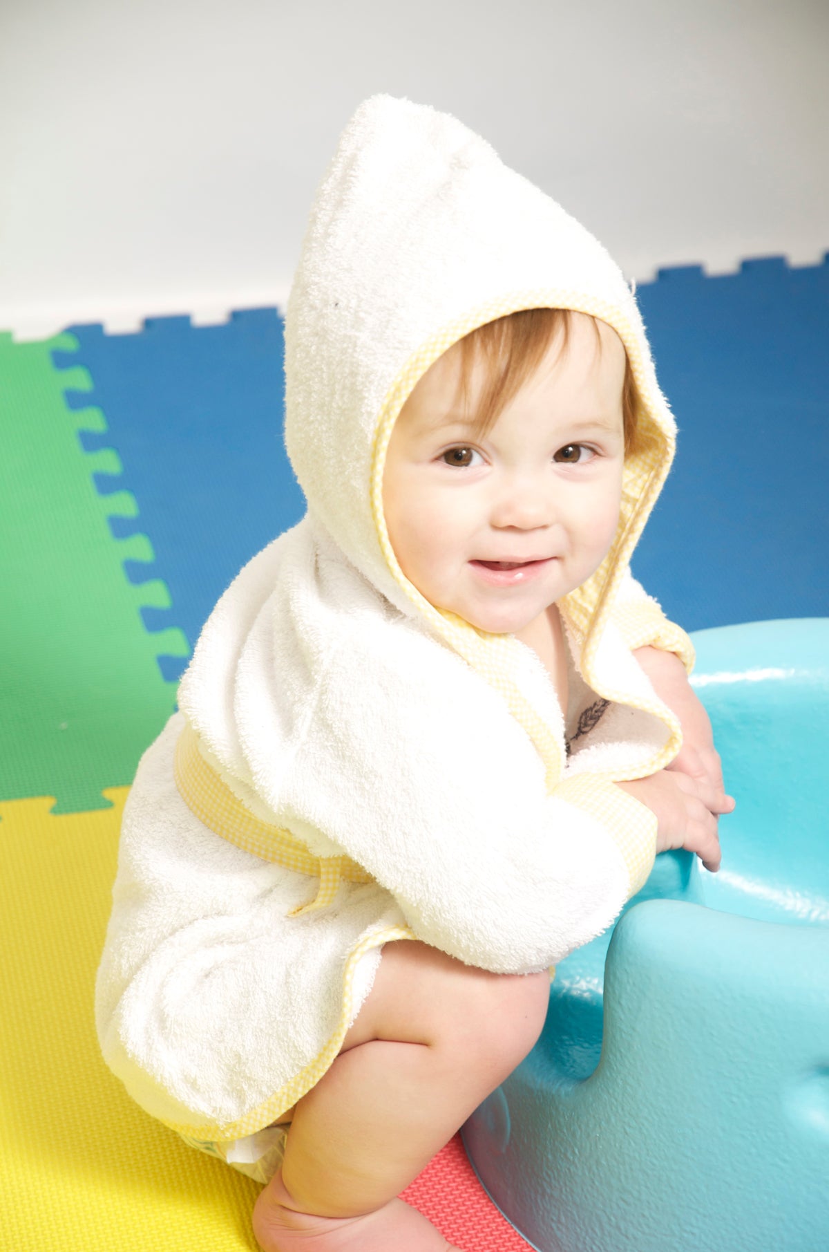 White Hooded Baby Terry Robe with Booties - Soft Cotton Blend | Pureli Baby