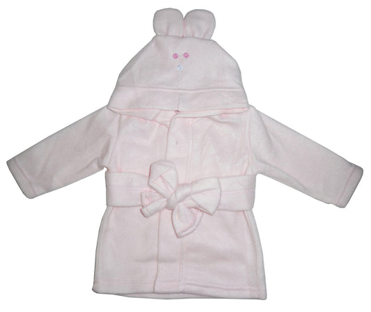 Pink Fleece Baby Robe with Rabbit Ears Hoodie - Soft & Warm | Pureli Baby