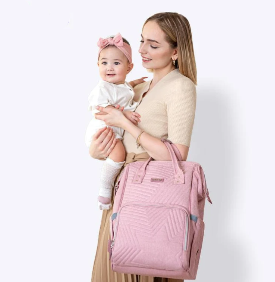 Modern Quilted Diaper Bag Backpack - Waterproof with USB Port | Pureli Baby