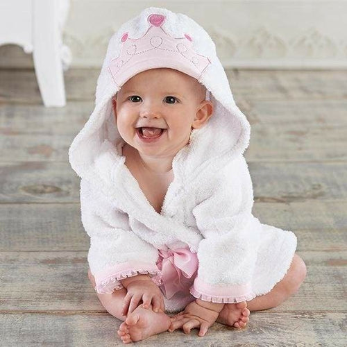 Little Princess Hooded Spa Robe - Soft White Terrycloth for Baby | Pureli Baby